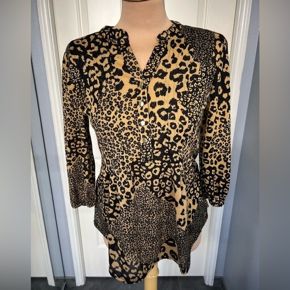Cocomo Leopard Print Knit Top Blouse - Picture 1 of 8